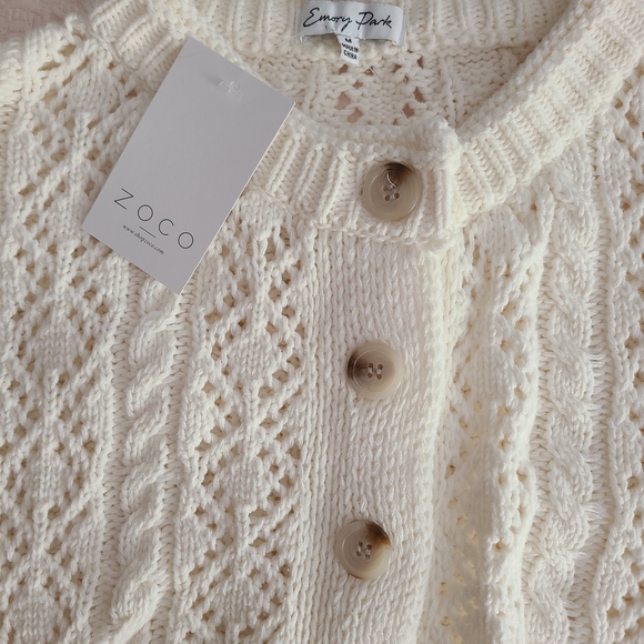 Zoco Ivory Cable Knit Cardigan - Picture 4 of 4